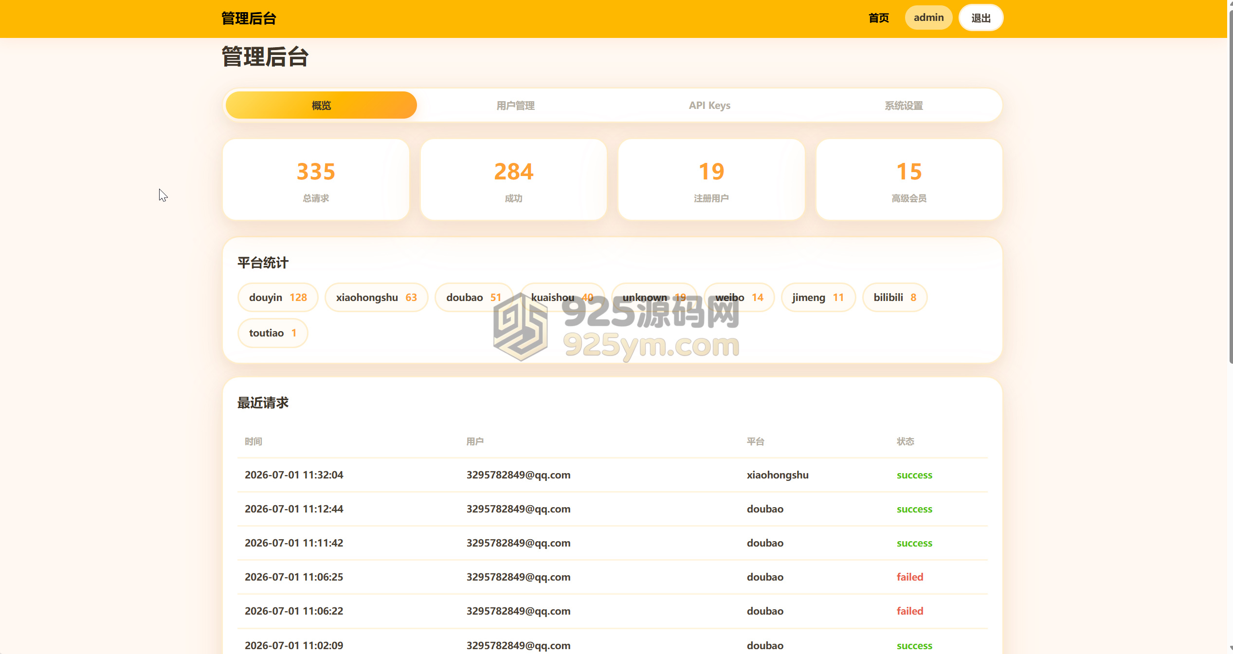 图片[2]-去水印API总站系统/全开源/所有去水印功能在本地实现-925源码网-游戏源码网