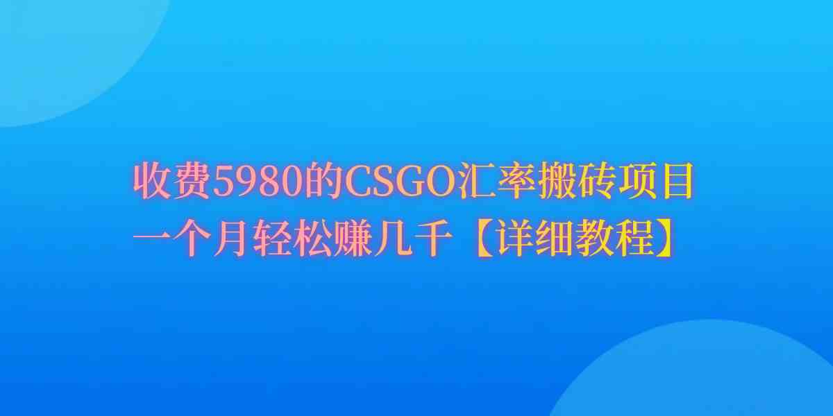 （9776期）CSGO装备搬砖，月综合收益率高达60%，你也可以！-925源码网-游戏源码网